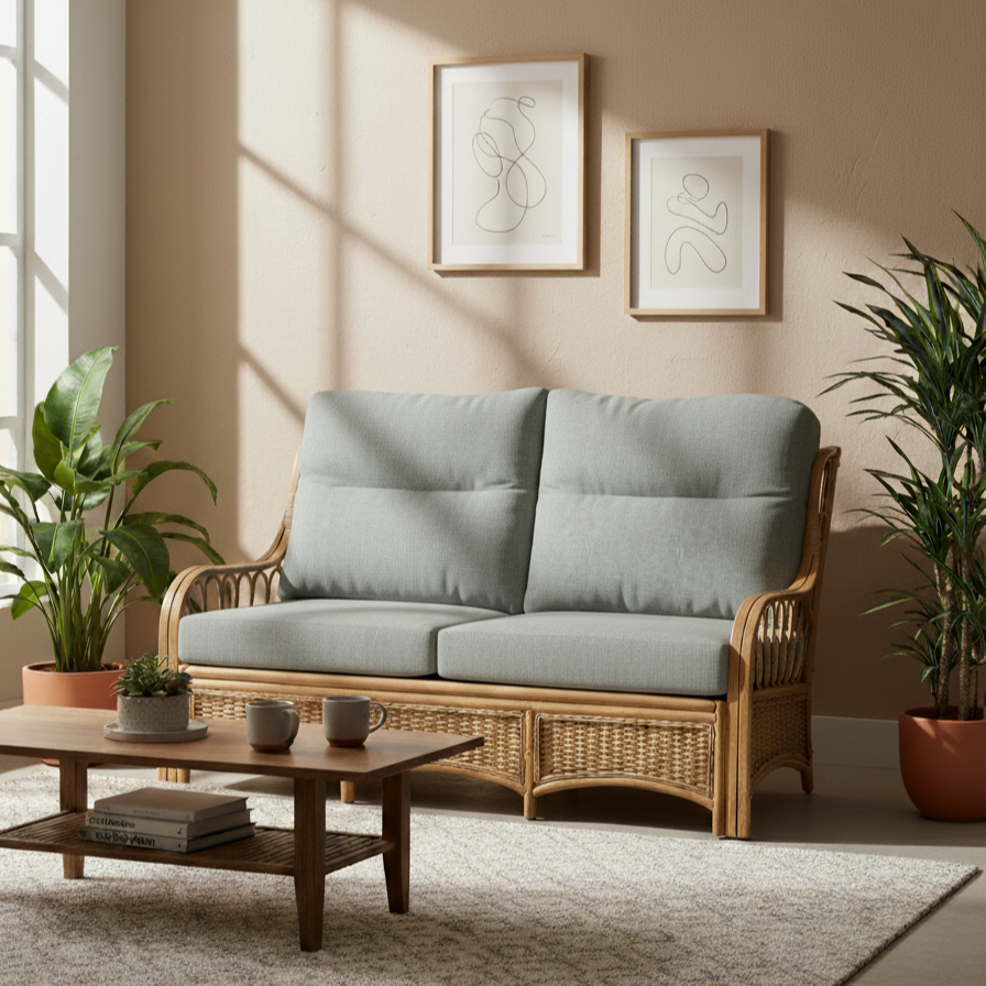 Vale Light Oak 3 Seater in Roma Teal – Desser