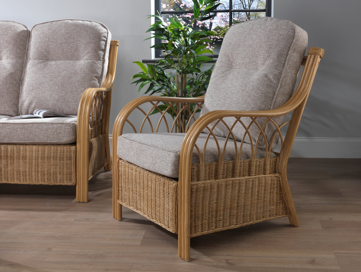 Viola Light Oak Cane Armchair