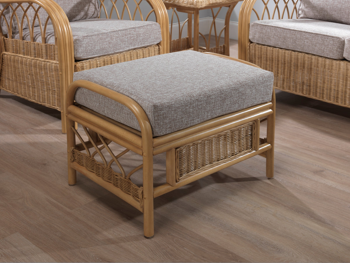 Viola Light Oak Cane Footstool