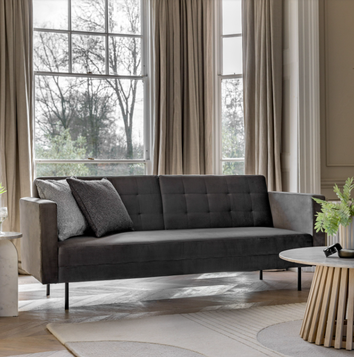 Ellerton Grey 3-Seater Sofa Bed