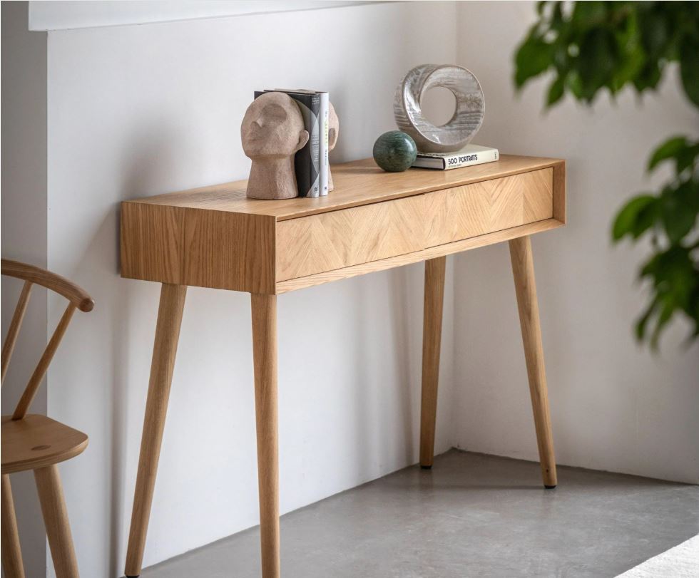 Mitrina Oak 2 Drawer Console Table