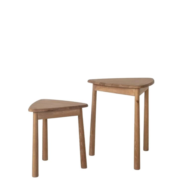 Desser Oak Nesting Tables - Set of 2, Triangular Top