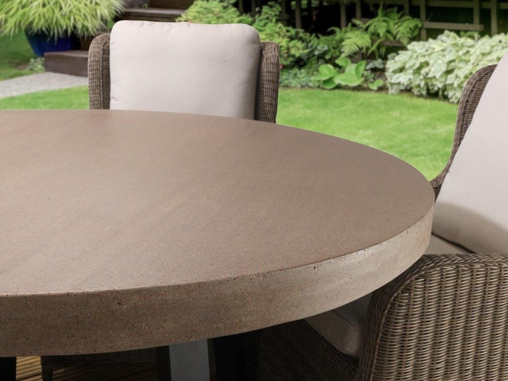 Amalfi Brown Round Slate Lavastone Dining Table 140cm