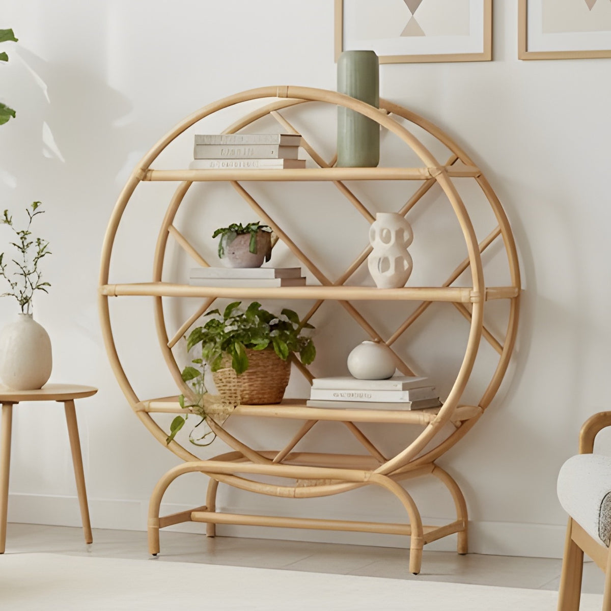 Medium Natural Rattan Etagere