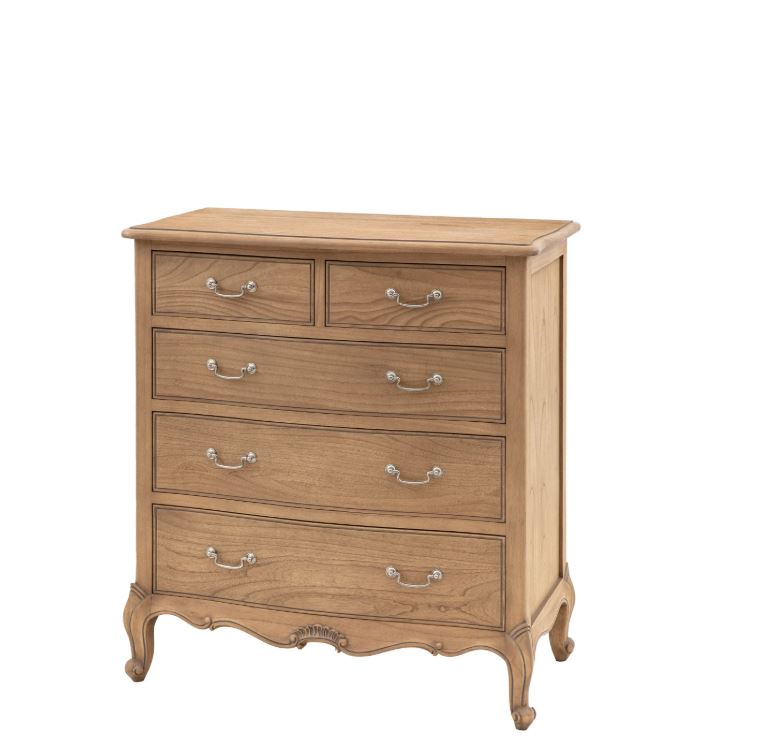 Cannes Vintage Ashwood 5 Drawer Chest
