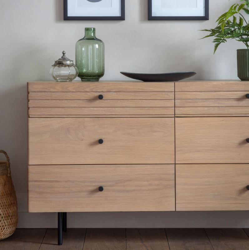 Okayino Oak Modern 6 Drawer Chest