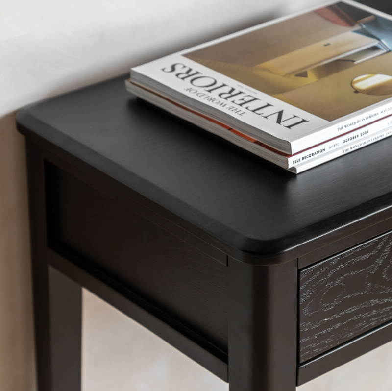 Accito Black 2 Drawer Console Table
