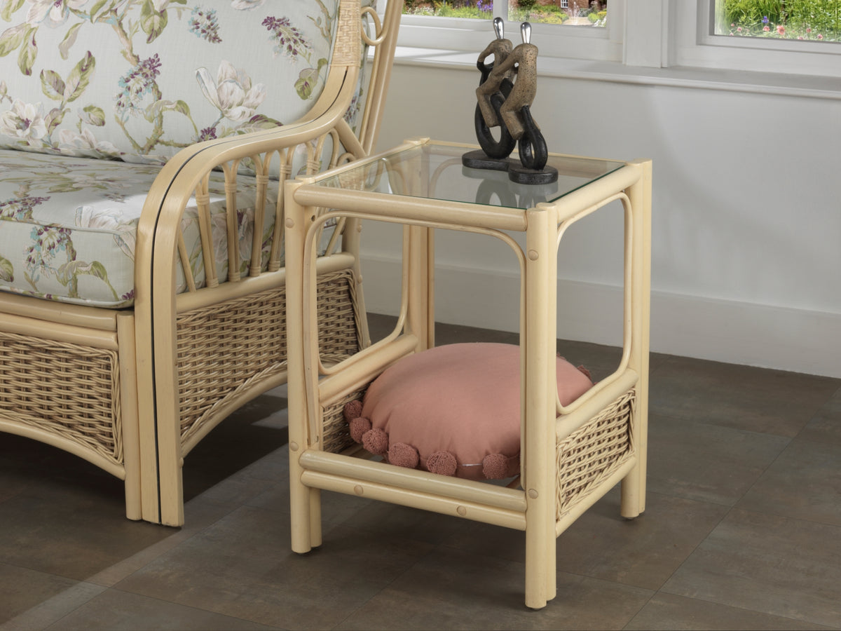 Vale Natural Wash Cane Lamp Table