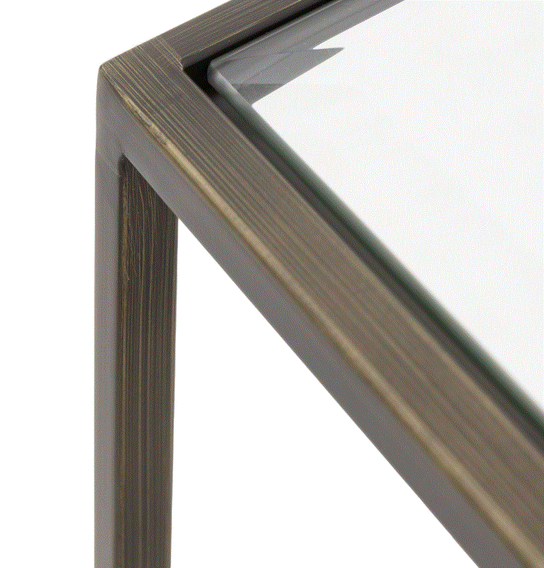 Rothwell Iron Console Table Bronze with Glass Top