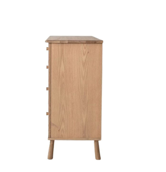 Natural Solid Oak 5 Drawer Chest