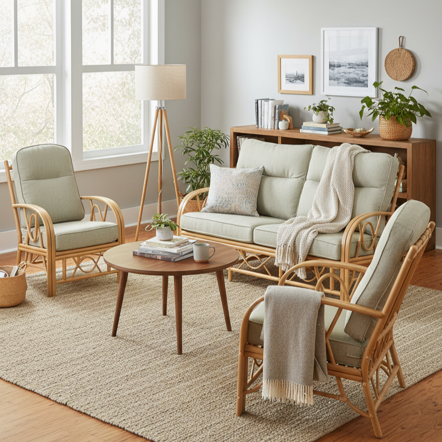 desser bali light oak cane furniture range