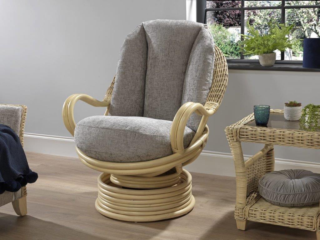 Cane Swivel Rocker Chairs