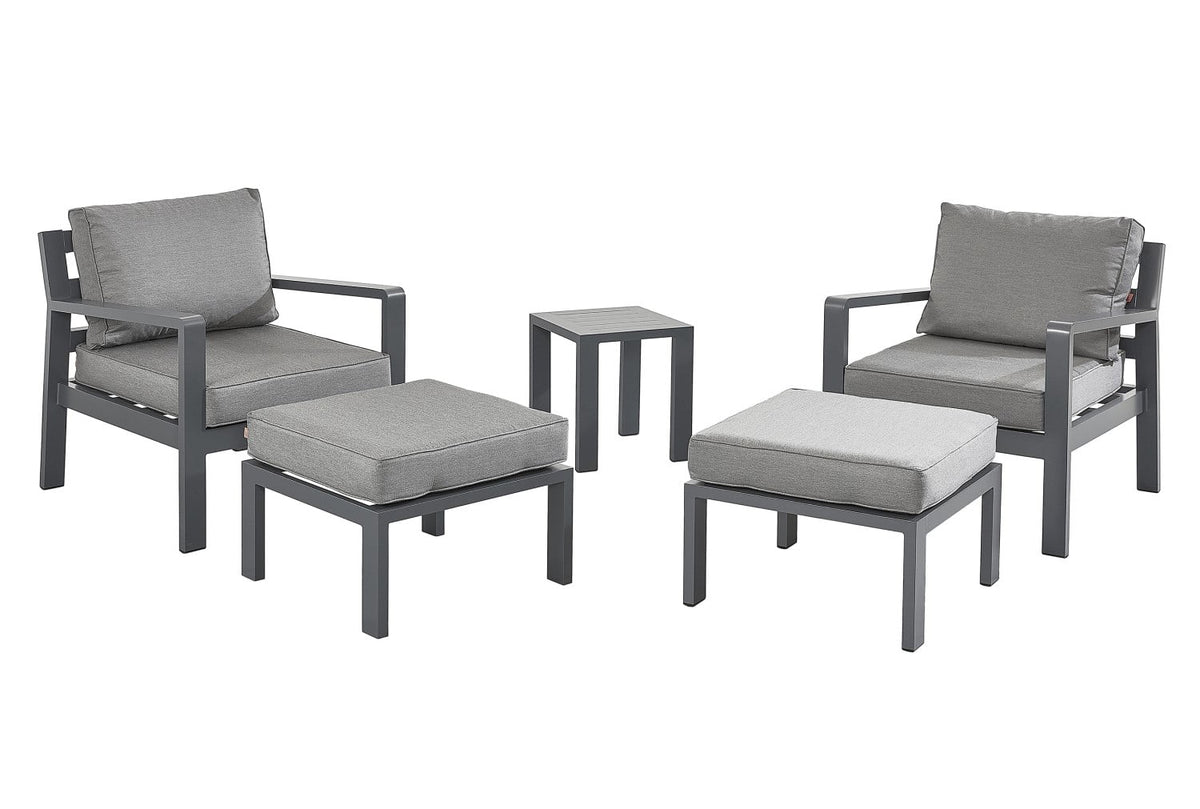 tutbury grey footstool set 2 chairs and side table uk made