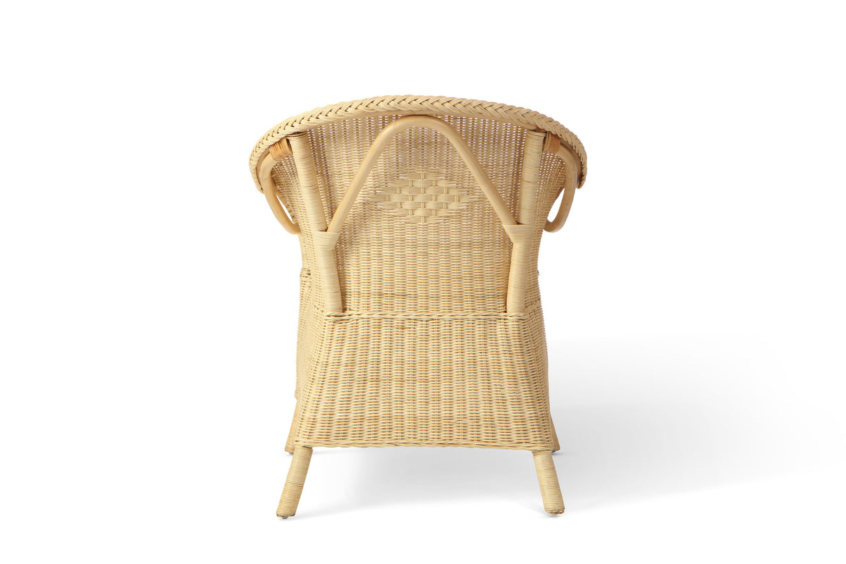 King Size Wicker Loom Chair with Boucle Cloud Cushion