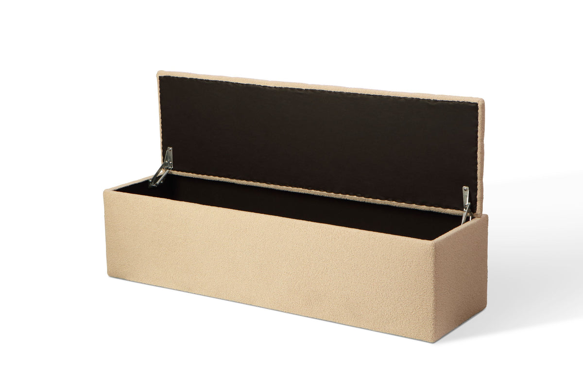 Desser Boucle Ottoman with Hinged Storage