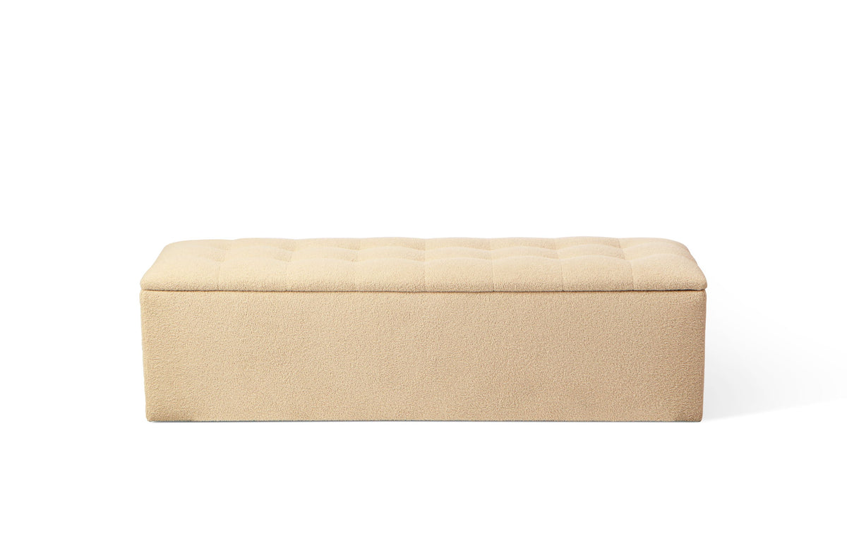 Desser Boucle Ottoman with Hinged Storage