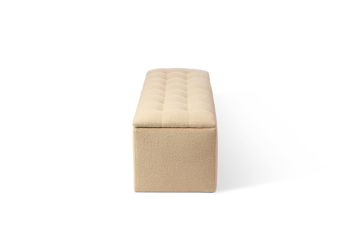 Desser Boucle Ottoman with Hinged Storage