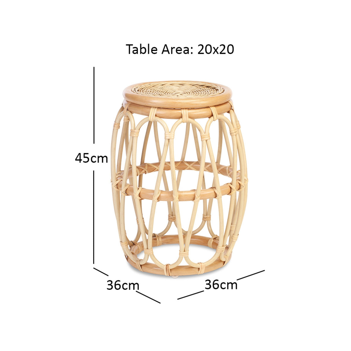 Natural Beijing Rattan Lamp Table - Living Room Decor