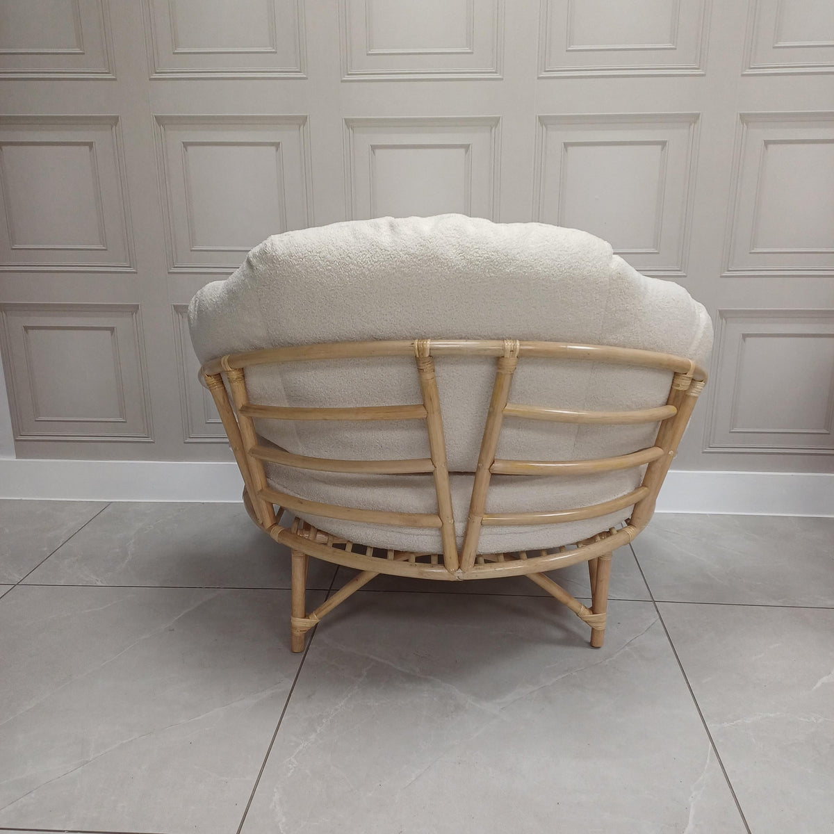 Rattan Natural Snug Chair in Vanilla - Clearance