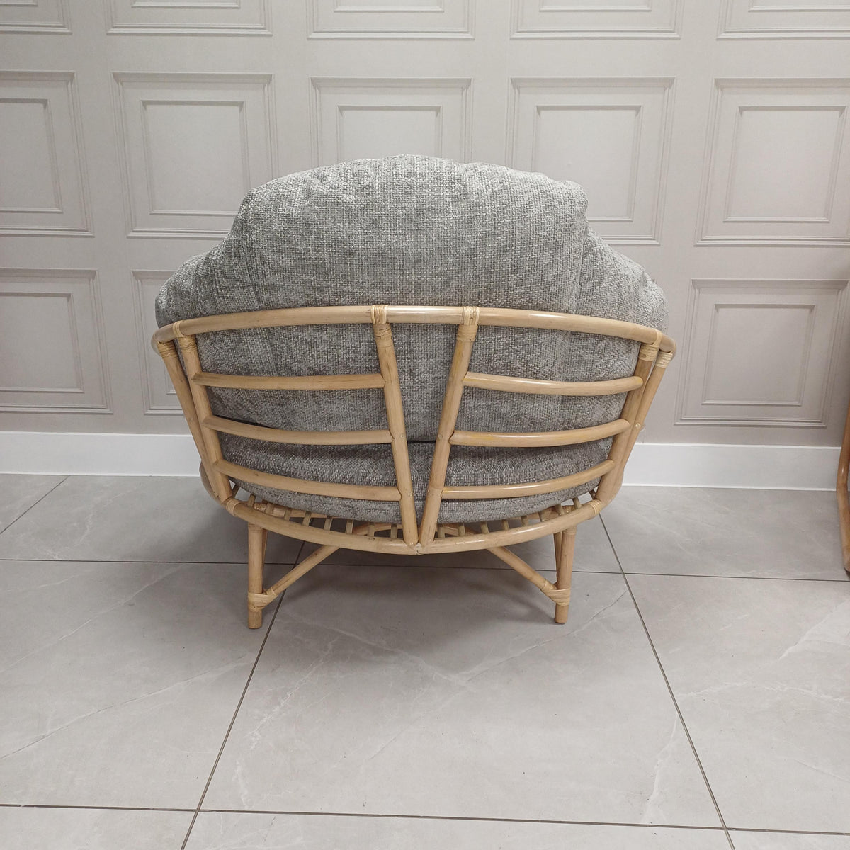 Rattan Natural Snug Chair in Jubilee Grey- Clearance