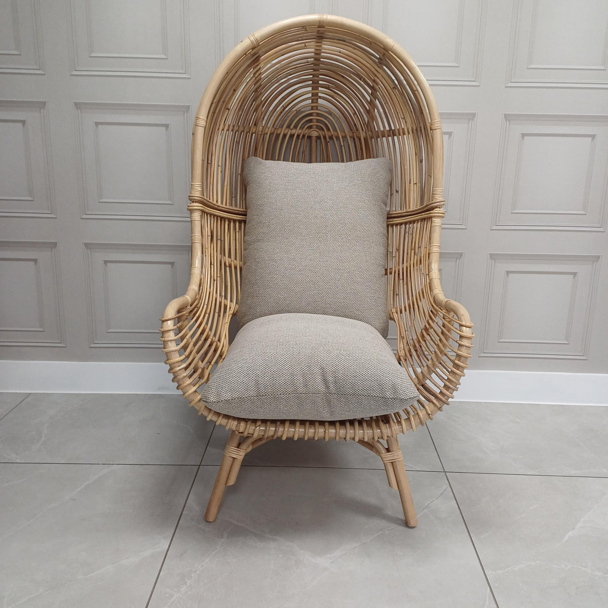 Loft Chair Natural Rattan in Texture Beige - Clearance