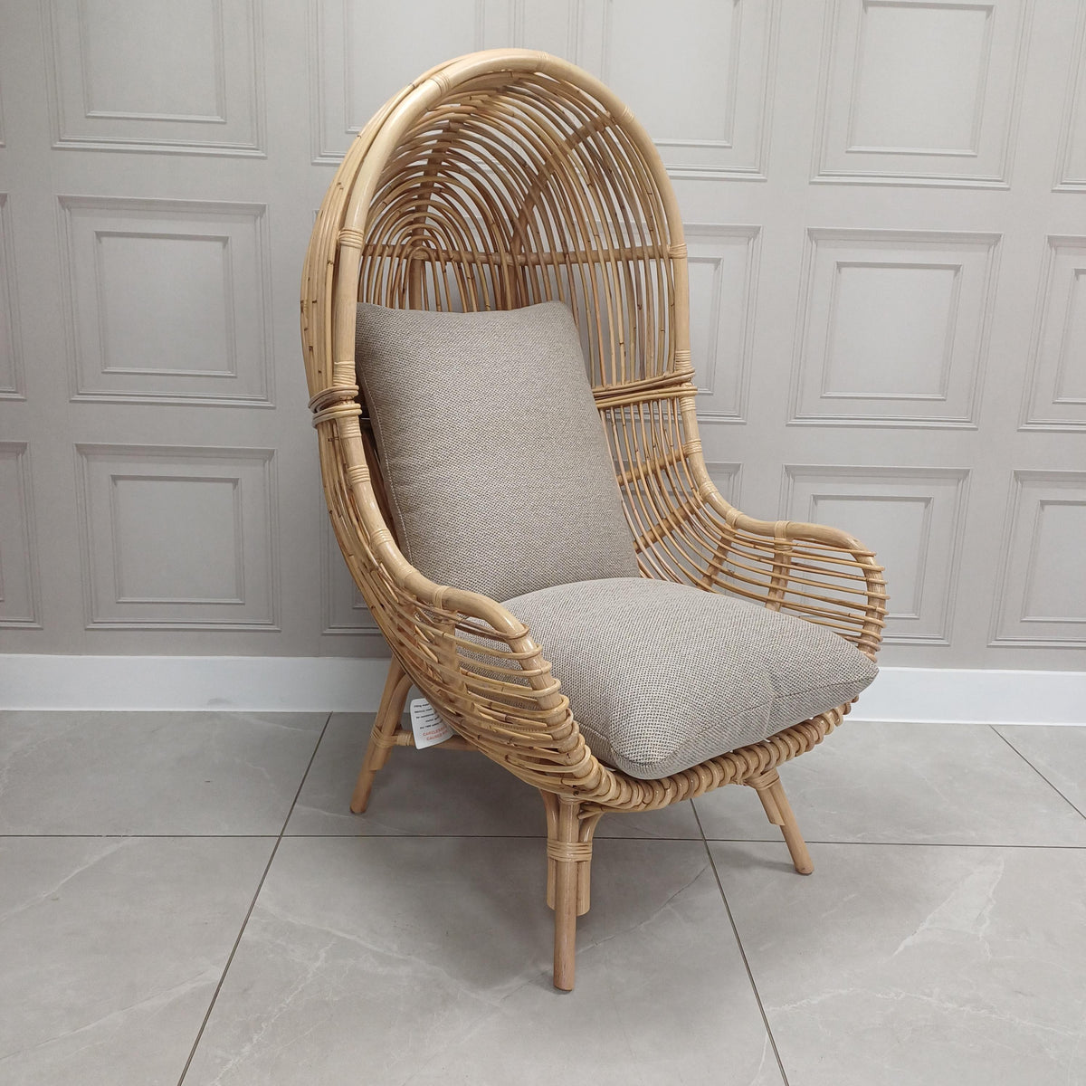 Loft Chair Natural Rattan in Texture Beige - Clearance