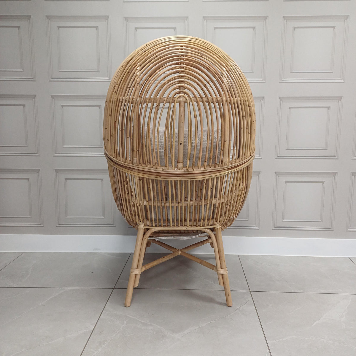 Loft Chair Natural Rattan in Cotton Cream - Clearance