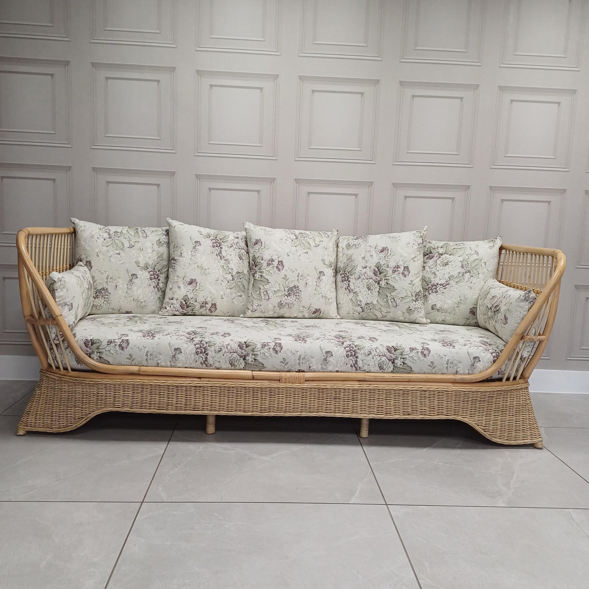 Natural Rattan Day Bed Dove Plum - Clearance