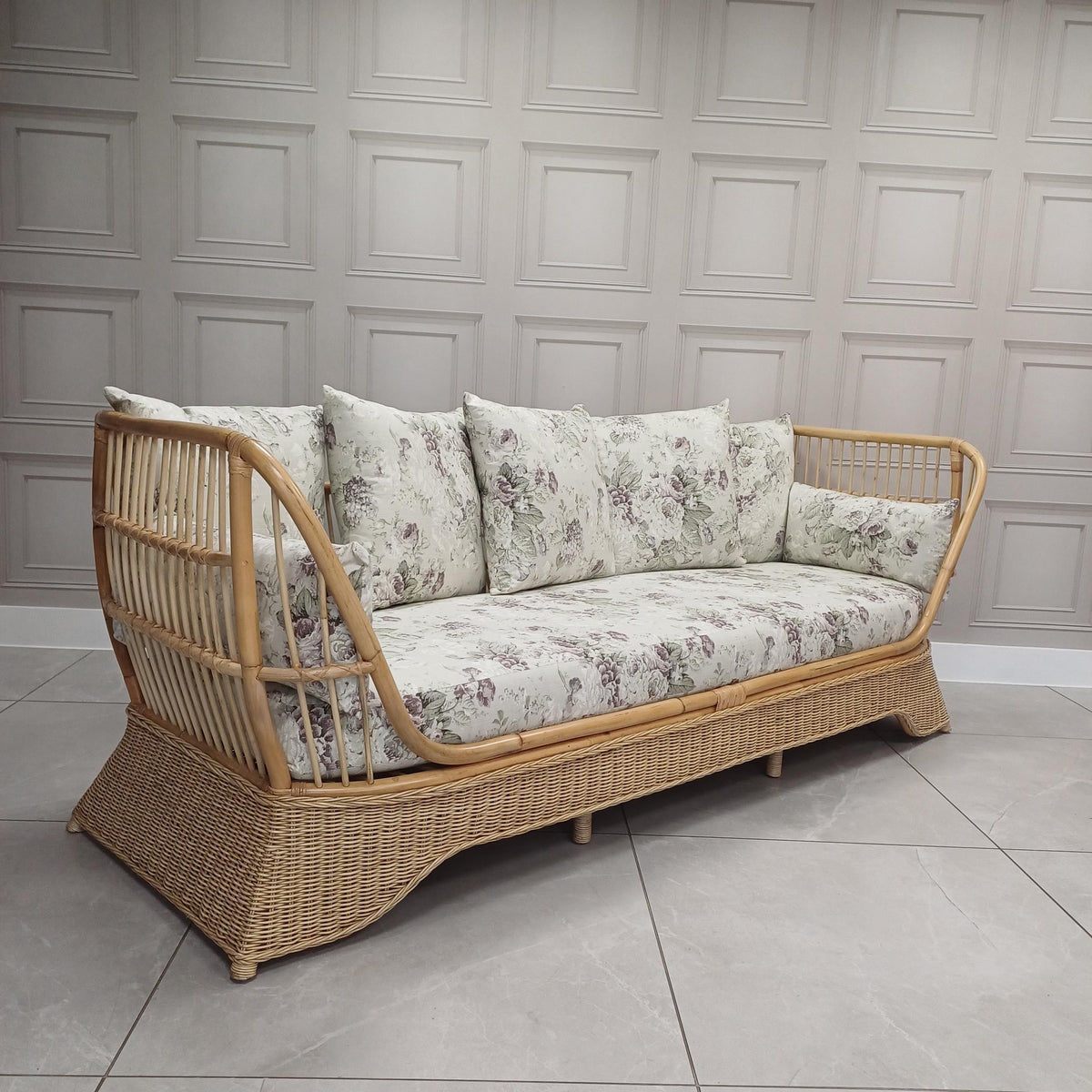 Natural Rattan Day Bed Dove Plum - Clearance