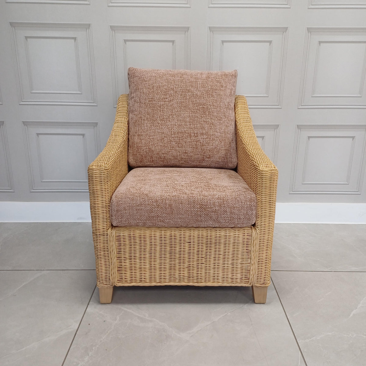 Dijon Natural Light Oak Armchair in Jubilee Punch - Clearance