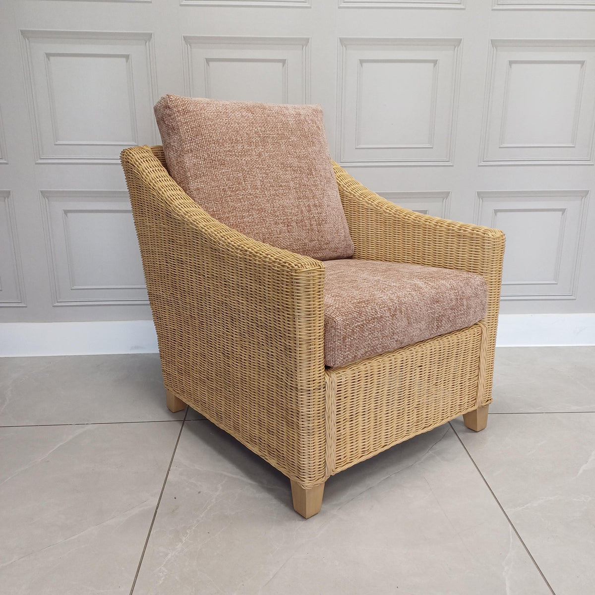 Dijon Natural Light Oak Armchair in Jubilee Punch - Clearance