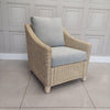 Dijon Natural Wash Cane Armchair in Aquaclean Mesh Grey - Clearance