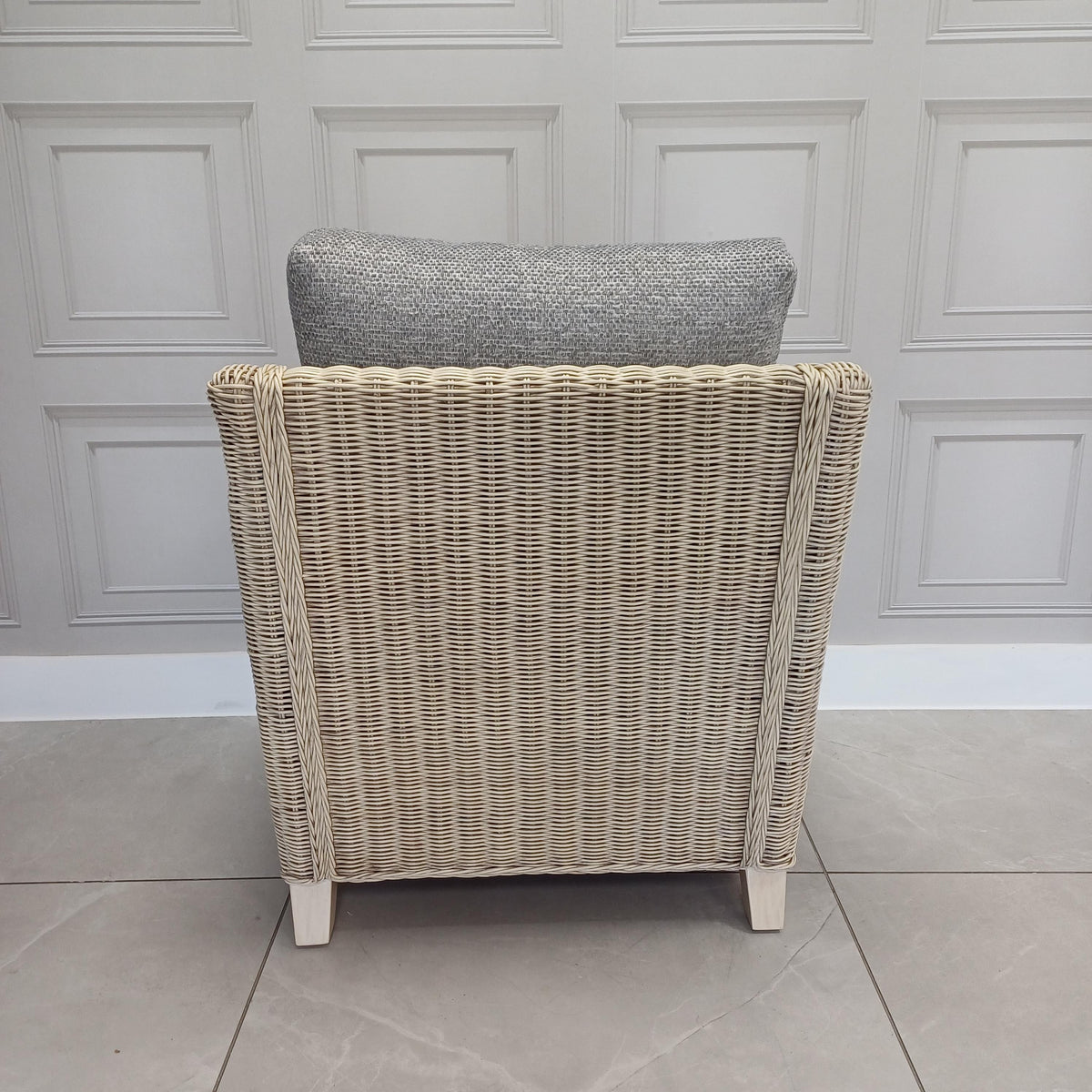 Dijon Natural Wash Cane Armchair in Seashell - Clearance