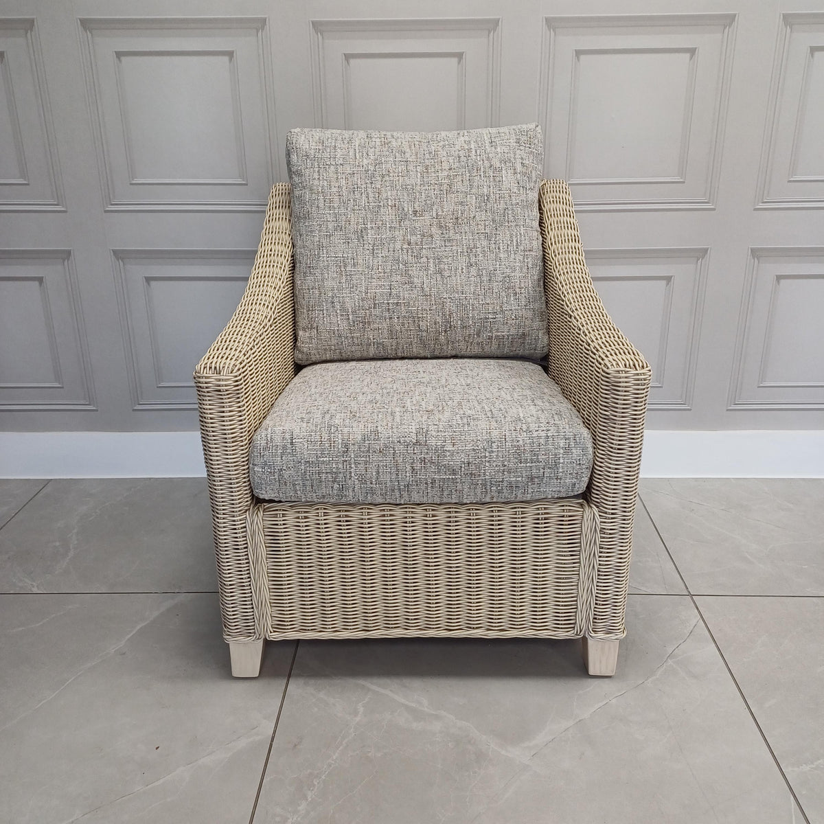 Dijon Natural Wash Cane Armchair in Farrow - Clearance