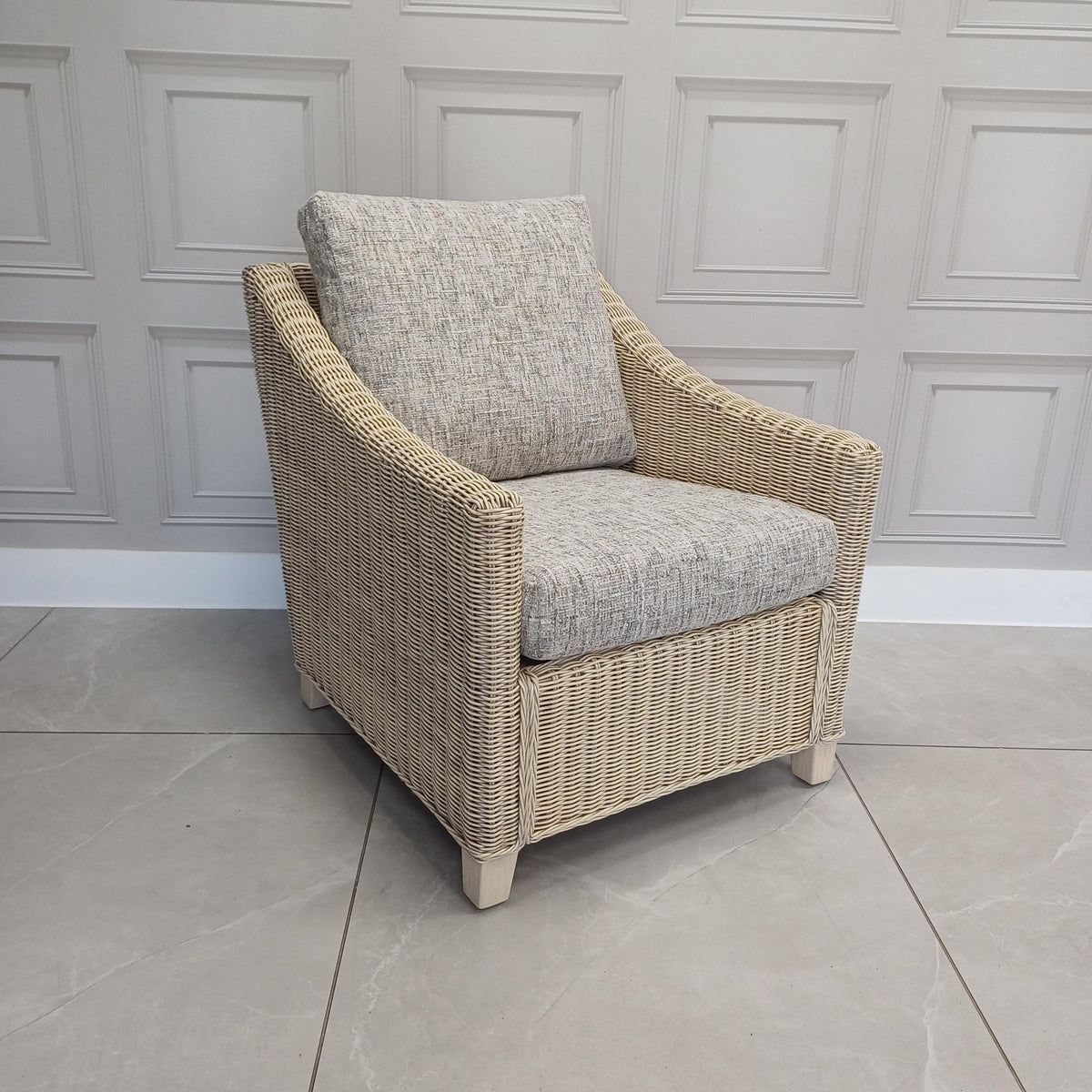 Dijon Natural Wash Cane Armchair in Farrow - Clearance