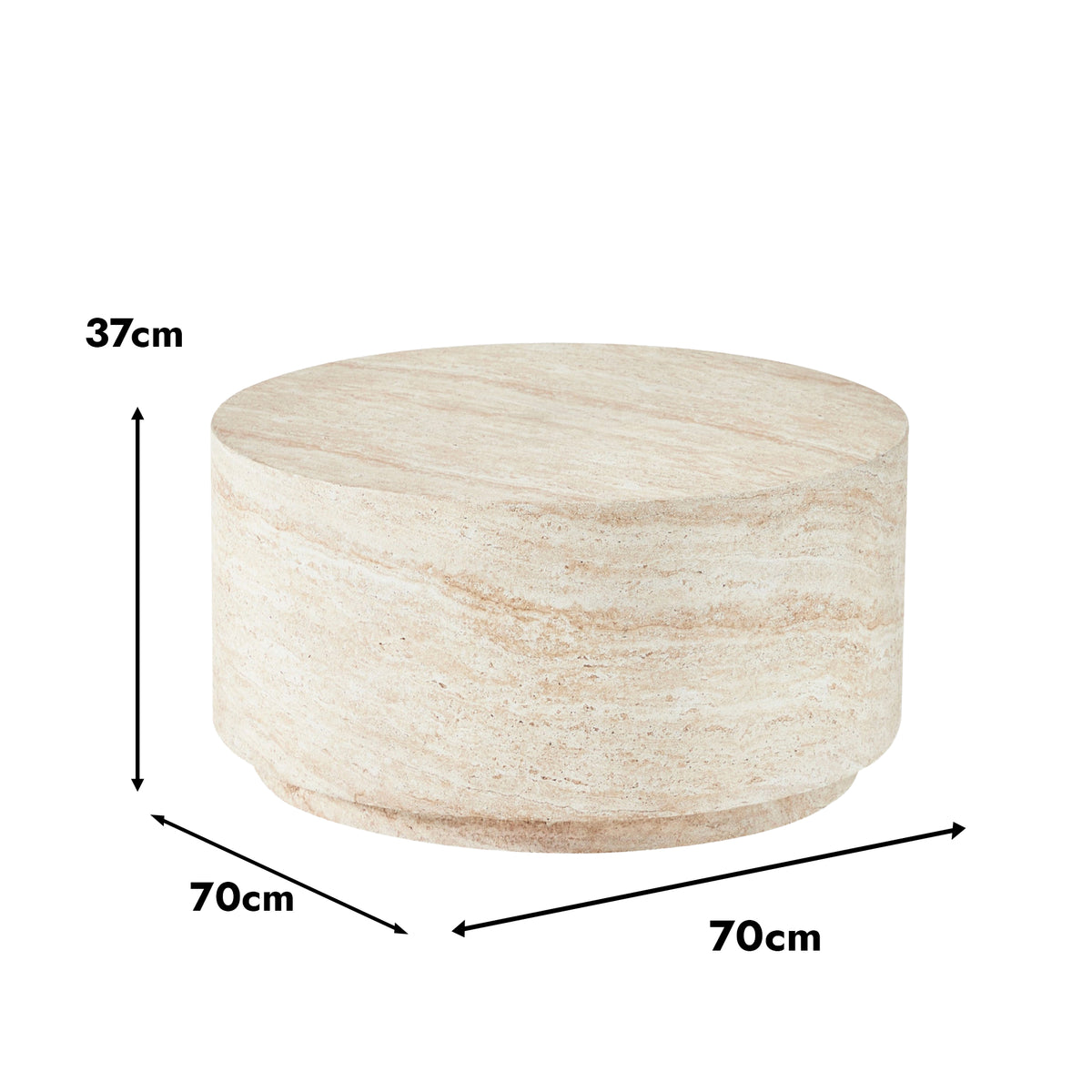 Pisa Round Travertine look Coffee Table - Indoor & Outdoor Table