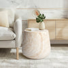 Pisa Round Tapered Travertine look Side Table - Indoor & Outdoor Table