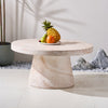Pisa Pedestal Travertine look Coffee Table - Indoor & Outdoor Table