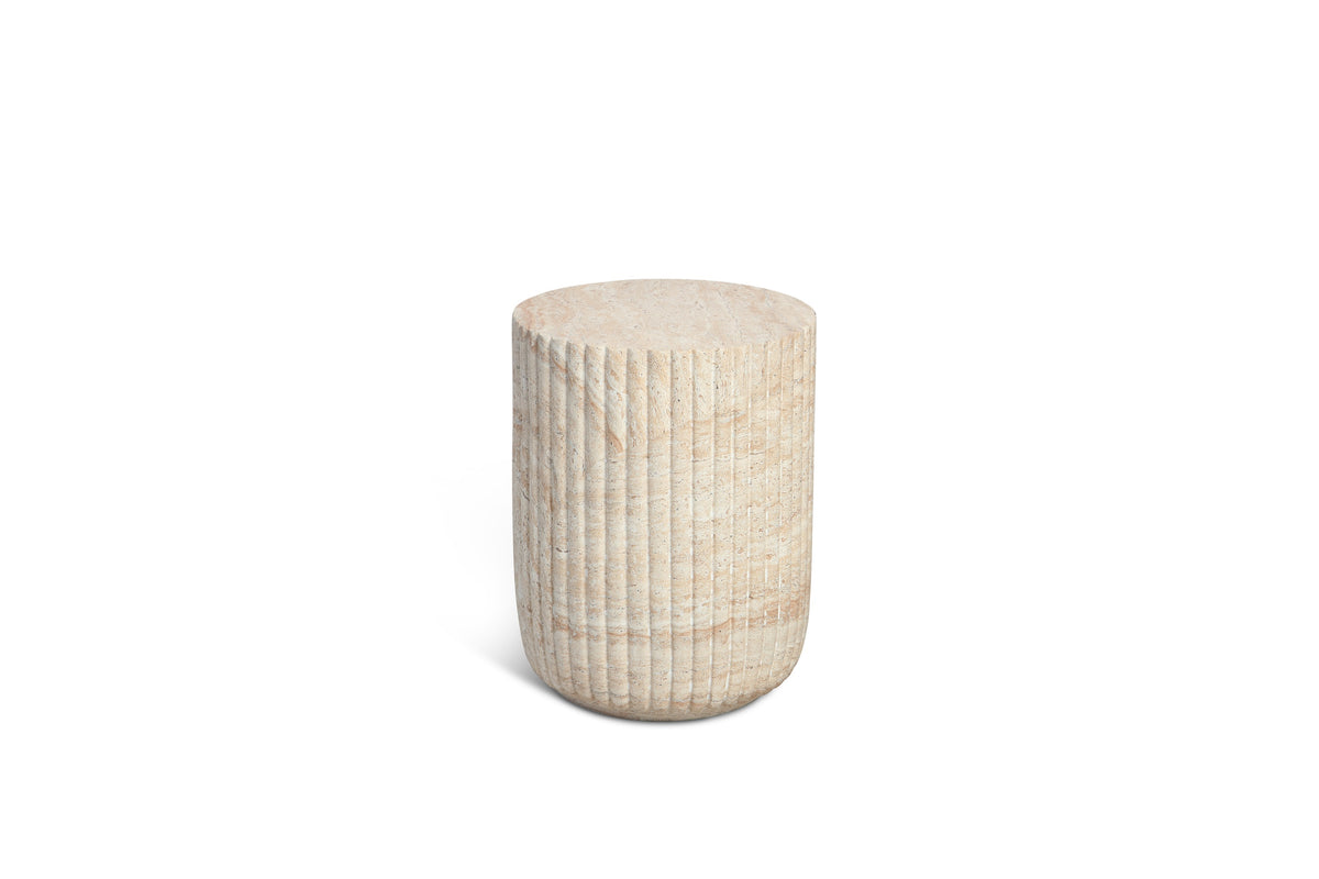 Pisa Texture Travertine look Side Table