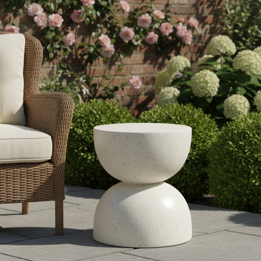Pedro Terrazzo Look Egg Timer Side Table for Indoor & Outdoor