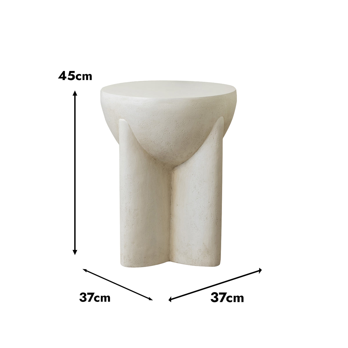 Naples Concrete Look Round Side Table - Indoor & Outdoor Table