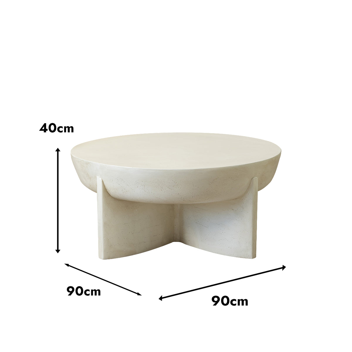 Naples Concrete Look Round Coffee Table - Indoor & Outdoor Table