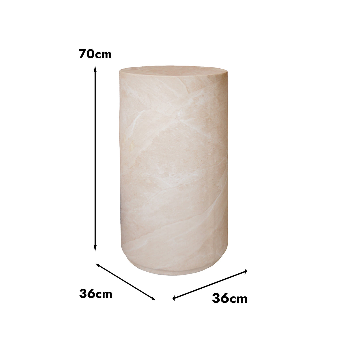 Verona Pillar Marble Look Side Table - Indoor & Outdoor Table