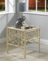 Morley Handcrafted Rattan Lamp Table with Glass Top