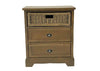 Olive Side table 2 Drawers 1 Basket