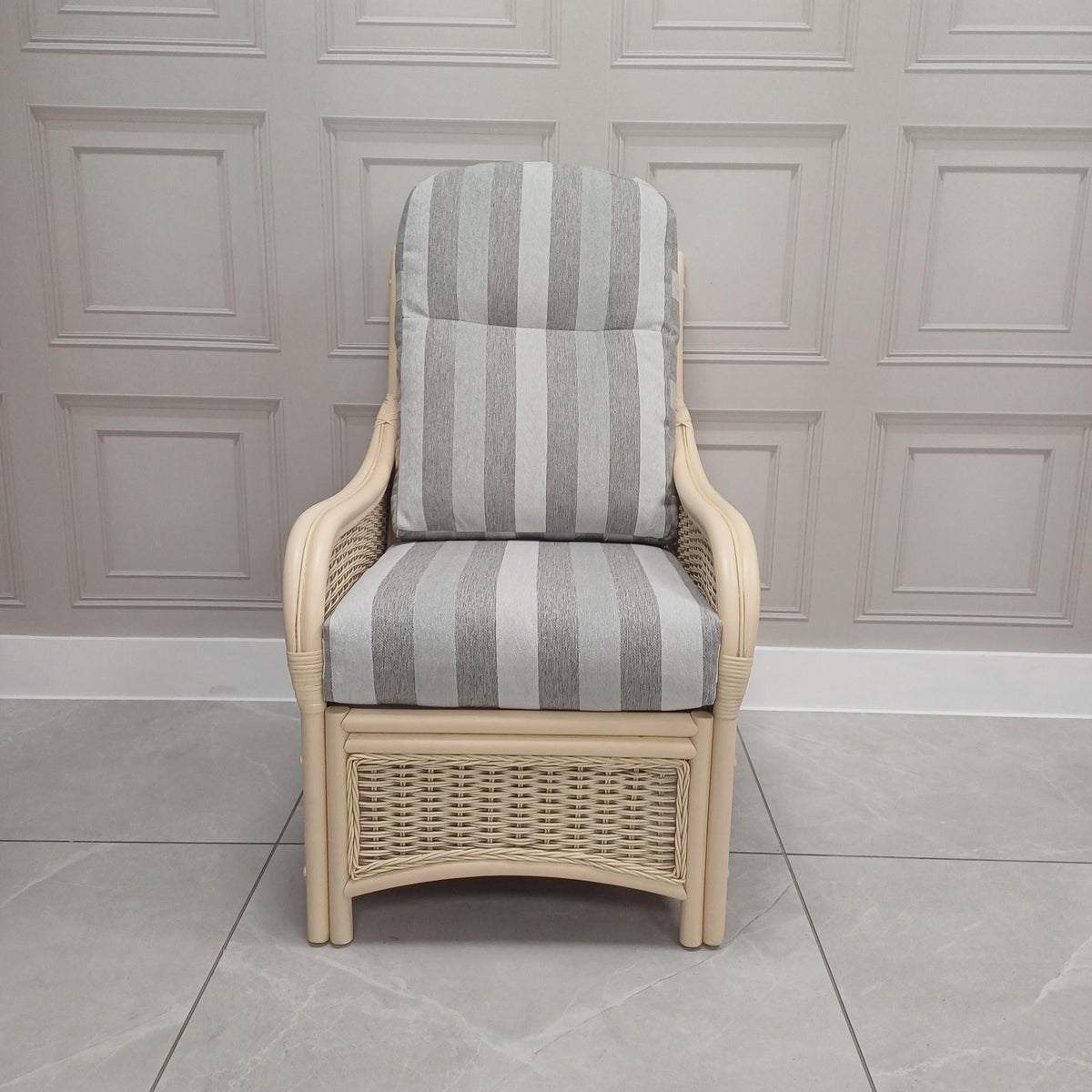 Chelsea Armchair in Duke Grey Stripe Aquaclean - Clearance