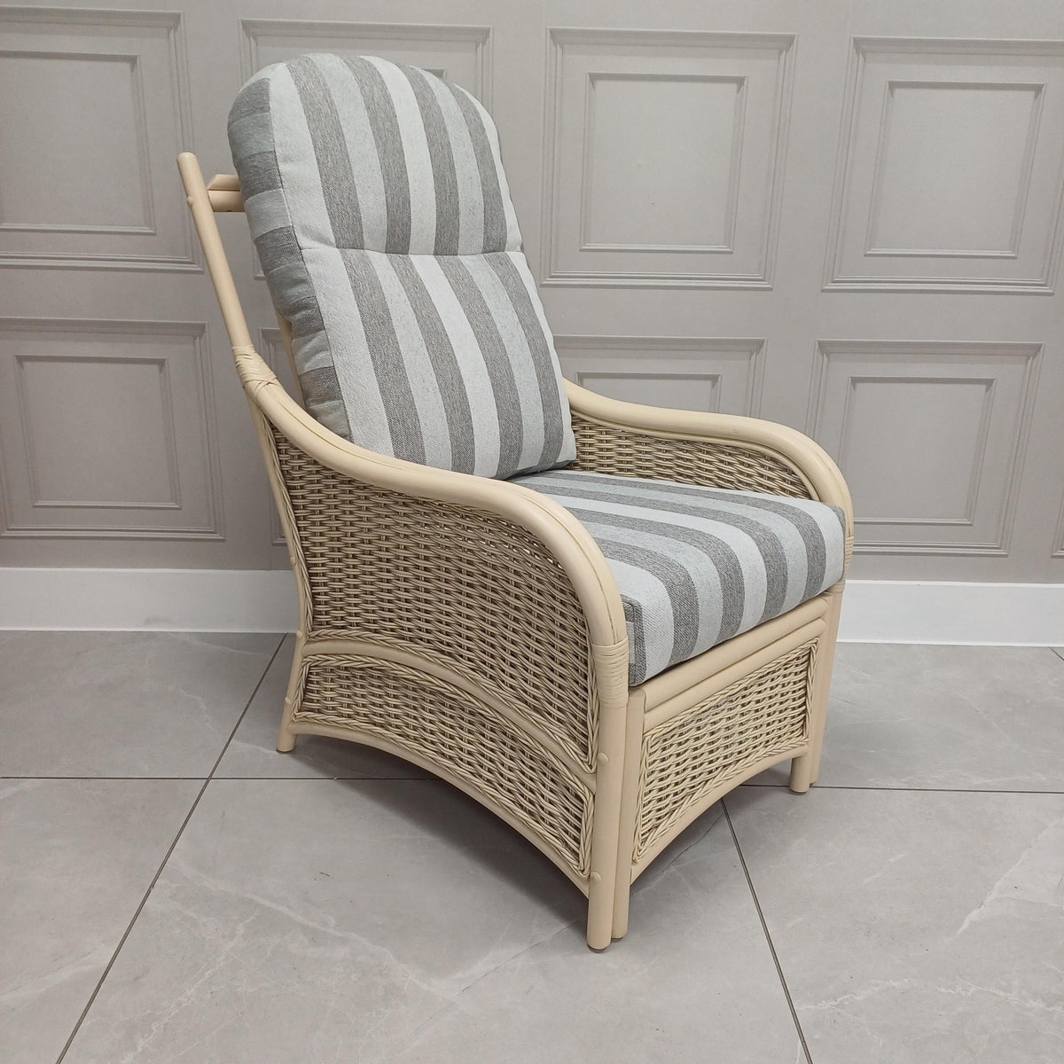 Chelsea Armchair in Duke Grey Stripe Aquaclean - Clearance