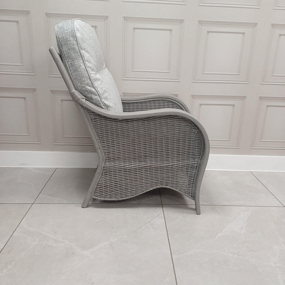 Desser Turin Grey Cane Armchair - Aquaclean Elegance