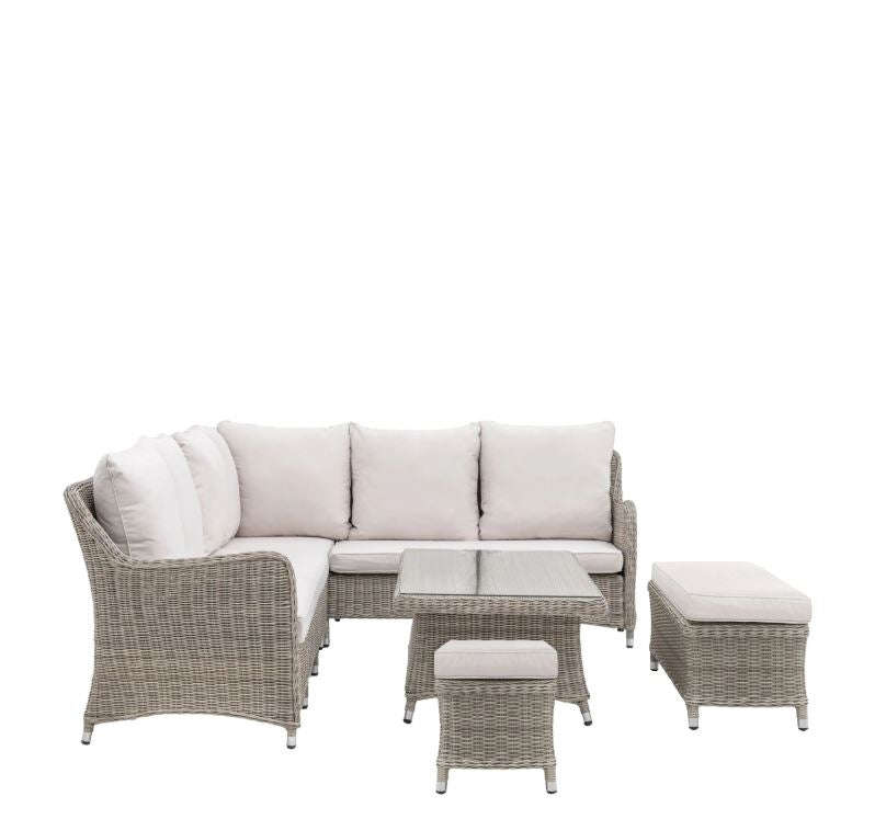 Aston Outdoor Corner Sofa Lounge Set with Rising Table and Coffee Table