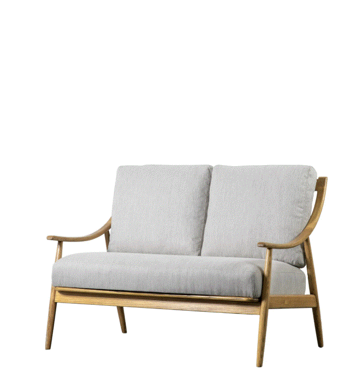 Relina Oak 2-Seater Sofa Dark Natural Linen